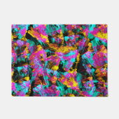 Künstlerische Neonfarben Schwarze Abstrakte Malere Fußmatte (Vorderseite)