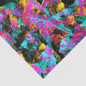 Künstlerische Neonfarben Schwarze Abstrakte Malere Seidenpapier (Ausschnitt)