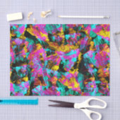 Künstlerische Neonfarben Schwarze Abstrakte Malere Seidenpapier (Handwerk)