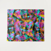 Künstlerische Neonfarben Schwarze Abstrakte Malere Wandteppich (Vorderseite (Horizontal))