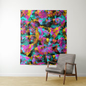 Künstlerische Neonfarben Schwarze Abstrakte Malere Wandteppich (Beispiel)