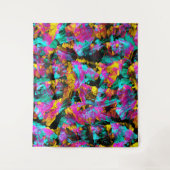 Künstlerische Neonfarben Schwarze Abstrakte Malere Wandteppich (Vorderseite)