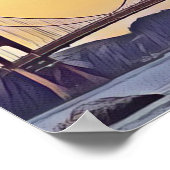 Künstlerische Neuauflage der Golden Gate Bridge Poster (Ecke)