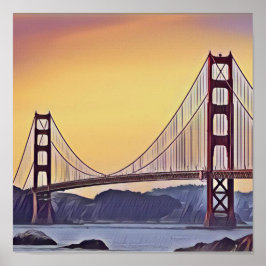 Künstlerische Neuauflage der Golden Gate Bridge Poster