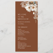 Künstlerische neutrale Blumen Terrakotta Hochzeit Programm (Vorderseite)