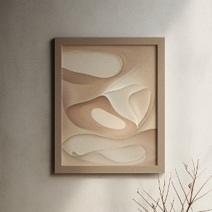 Künstlerische neutrale Töne Flüssige abstrakte Kun Poster