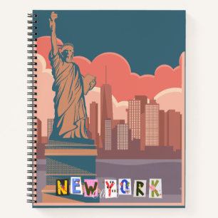 Künstlerische New Yorker Skyline Personalisiert Notizblock