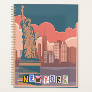 Künstlerische New Yorker Skyline Personalisiert Planer