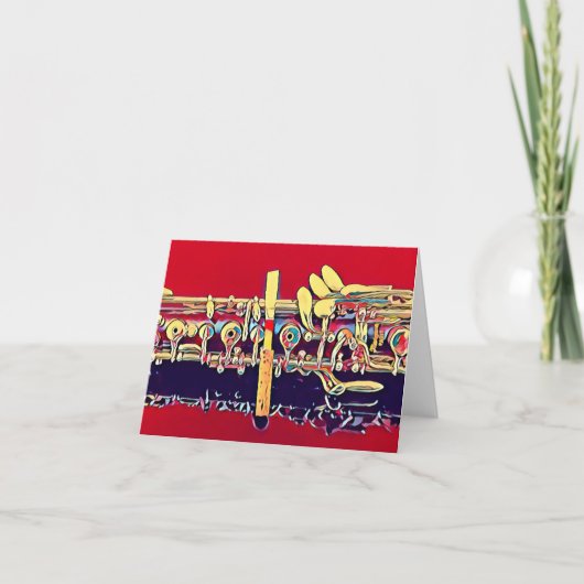 Künstlerische Oboe-Blankekarte Dankeskarte (Vorderseite)
