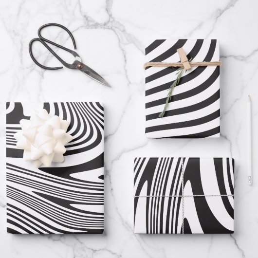 Künstlerische Op-Art-Künstler Abstrakt Art Moderne Geschenkpapier Set (Vorderseite)