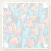 Künstlerische Orangen- und Goldgräber Glasuntersetzer (Rückseite)