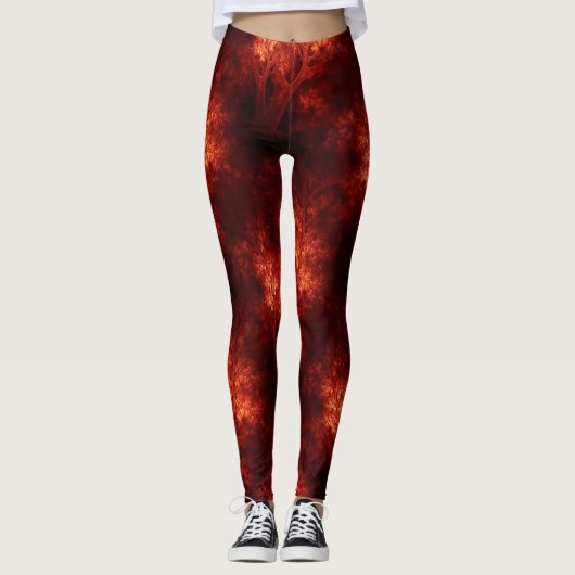 Künstlerische Orangenbäume Leggings (Vorderseite)