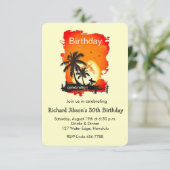 Künstlerische Party Einladung des tropischen Stran (Stehend Vorderseite)