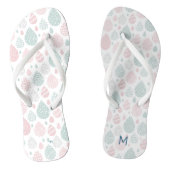 Künstlerische Pastel Raindrops Monogramm Flip Flop Badesandalen (Fußbett)