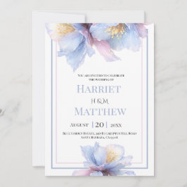 Künstlerische Pastell-Botanische Blumen Hochzeit Einladung