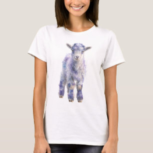 Künstlerische Pastell-Lavendel-Lamm-Illustration F T-Shirt