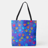 Künstlerische Paw Prints und Herz Tasche (Vorderseite)