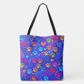 Künstlerische Paw Prints und Herz Tasche (Rückseite)