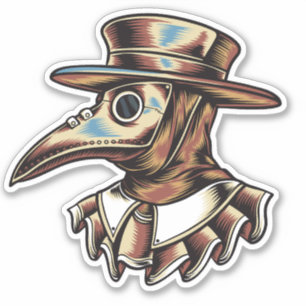 Künstlerische Pestdoktor-Illustration Aufkleber