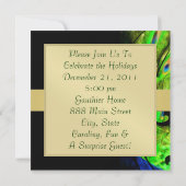 Künstlerische Pfau Weihnachtsfeiertag Einladung (Rückseite)