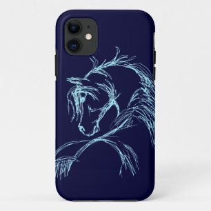 Künstlerische Pferdekopfskizze iPhone 11 Hülle