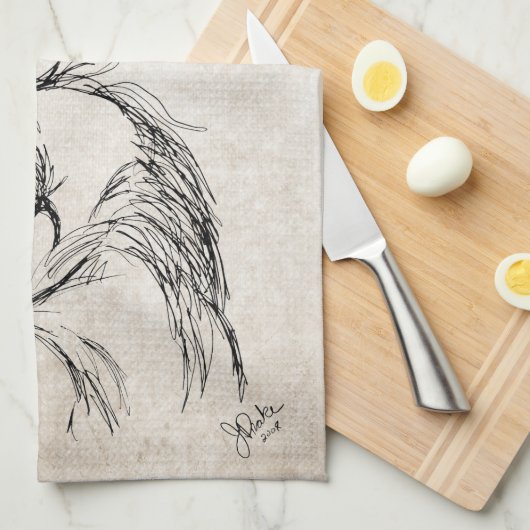 Künstlerische Pferdekopfskizze Handtuch (Viertel Falte)