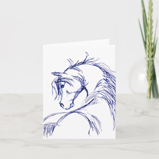 Künstlerische Pferdekopfskizze Karte (Vorderseite)