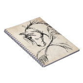 Künstlerische Pferdekopfskizze Notizblock (Rechte Seite)