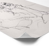 Künstlerische Philosophin Portrait Sketch - Premiu Poster (Ecke)