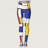 Künstlerische Piet Mondrian bunte Leggings (Vorderseite)