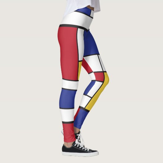Künstlerische Piet Mondrian bunte Leggings (Rechts)