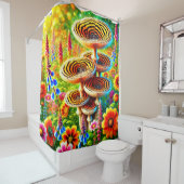Künstlerische Pilze Duschvorhang (Beispiel)