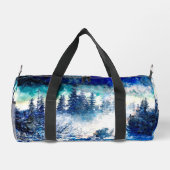 Künstlerische Pines im Schneesturm Duffle Bag (Rückseite)