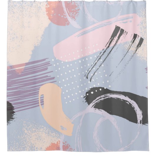 Künstlerische Pinselkomposition Duschvorhang (Vorderseite)