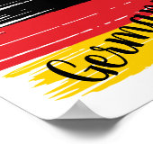 Künstlerische Pinselstrich - Deutschland-Fahne Poster (Ecke)
