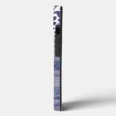 Künstlerische Pinselstriche aus Damaske, blau und  Case-Mate iPhone Hülle (Rückseite / Links)