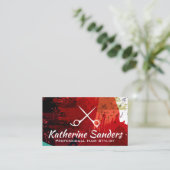 künstlerische Pinselstriche | Schere Visitenkarte (Stehend Vorderseite)