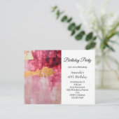 Künstlerische Pinselstriche Schlaganfälle Gold und Einladungspostkarte (Stehend Vorderseite)