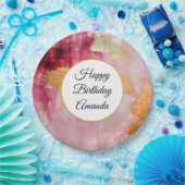 Künstlerische Pinselstriche Schlaganfälle Gold und Pappteller (Party)