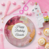 Künstlerische Pinselstriche Schlaganfälle Gold und Pappteller (Party)