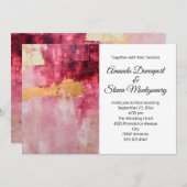 Künstlerische Pinselstriche Schlagstriche Gold und Einladung (Vorne/Hinten)