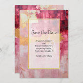 Künstlerische Pinselstriche Schlagstriche Gold und Save The Date (Vorne/Hinten)