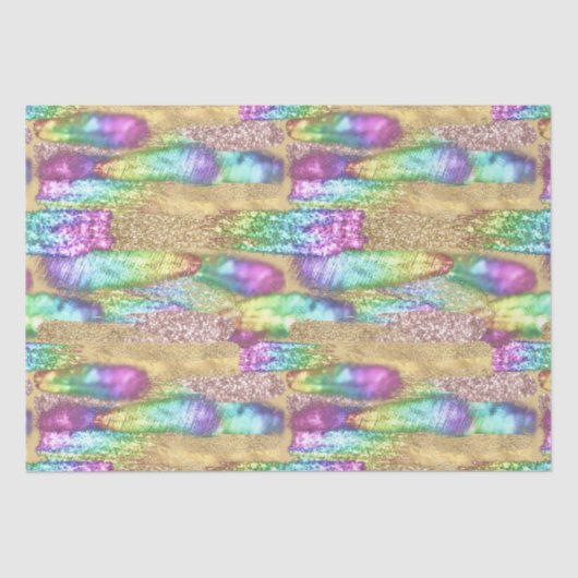 Künstlerische Pinselstriche Unicorn Rainbow Imitat Seidenpapier (Vorderseite)