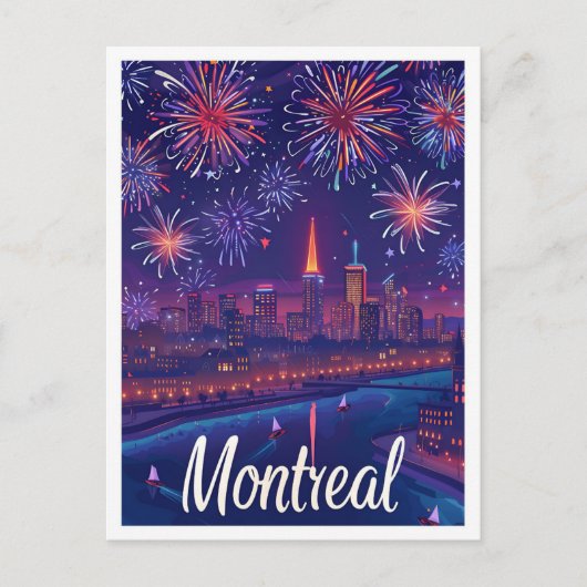 Künstlerische Reise-Illustration in Montreal Postkarte (Vorderseite)