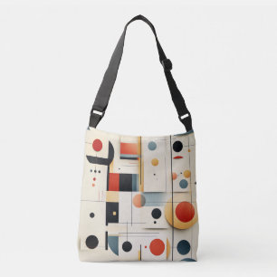 Künstlerische Retro Geometrie Tragetaschen Mit Langen Trägern