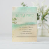 Künstlerische Retro Vintage Friedlich Beach Weddin RSVP Karte (Stehend Vorderseite)