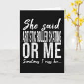 Künstlerische Roller-Skaten lustiges Zitat Karte (Gelbe Blume)