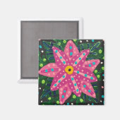 Künstlerische rosa Blume Magnet (Vorderseite/Rückseite)