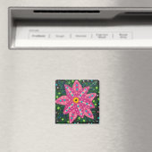 Künstlerische rosa Blume Magnet (In Situ (Geschirrspüler))