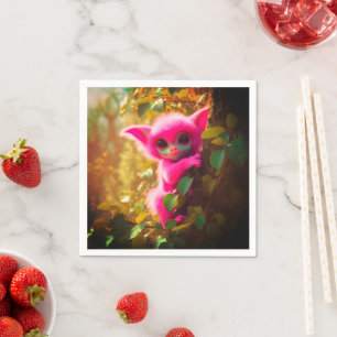 Künstlerische rosa Kreatur Serviette